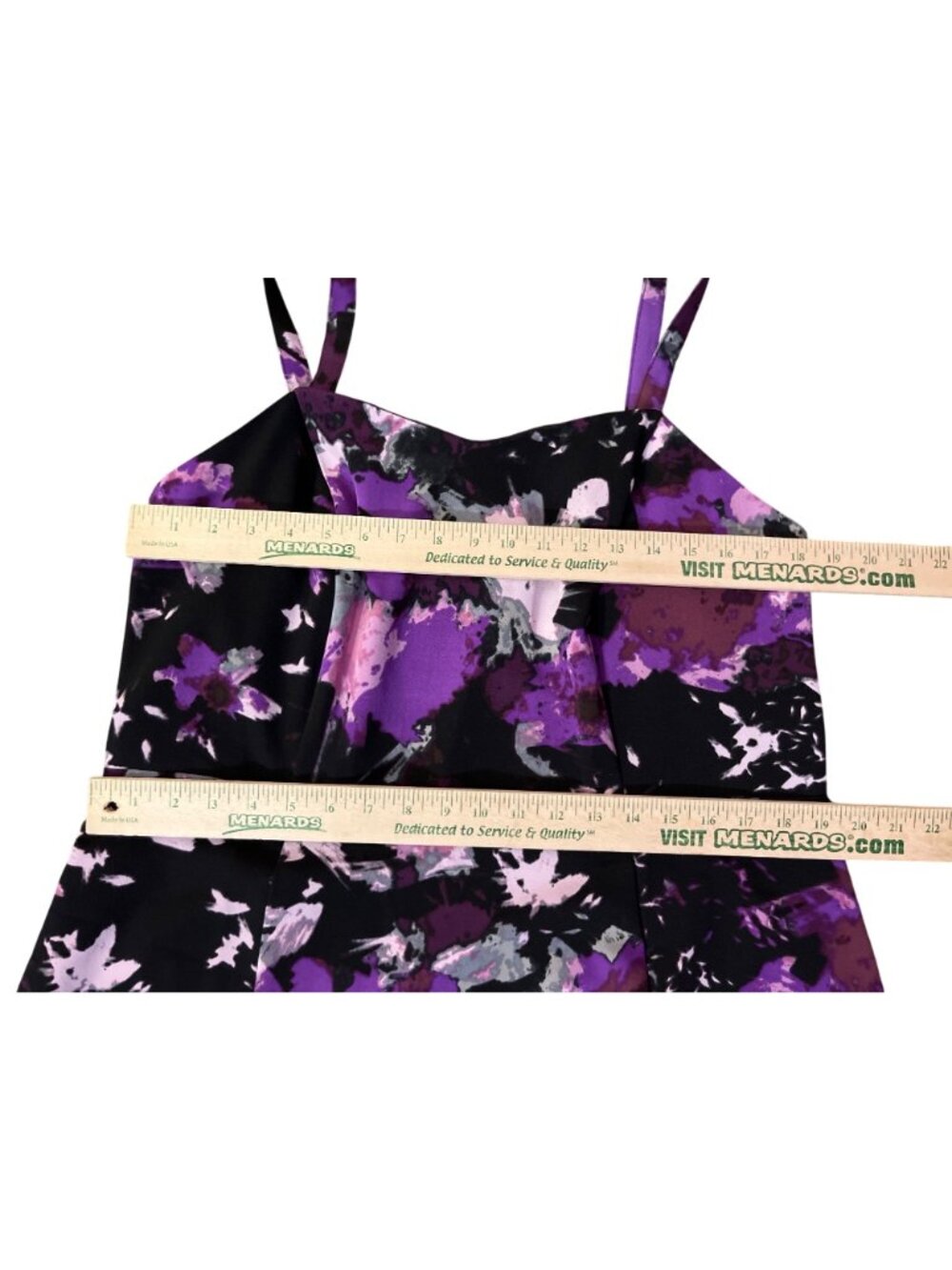 Lane Bryant Floral Dress Womens 16 Purple Black NEW Defects No Belt - Picture 9 of 14